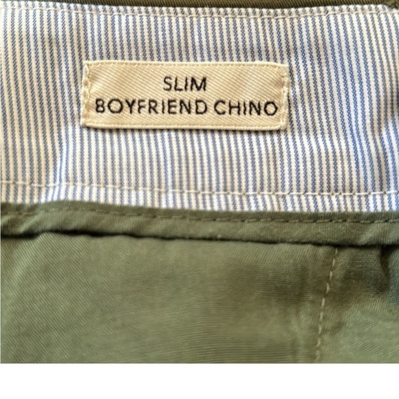 J. CREW Slim Boyfriend Chino Relaxed and Cropped in Olive Green Size 26 - Picture 7 of 10